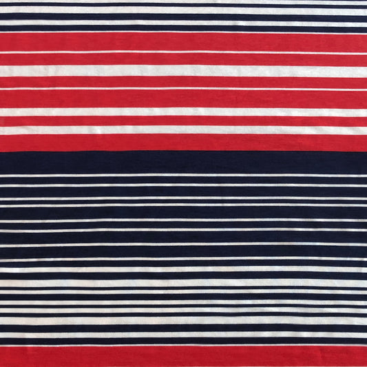 Tela Jersey Punto Rayón Barcelona Print Marino