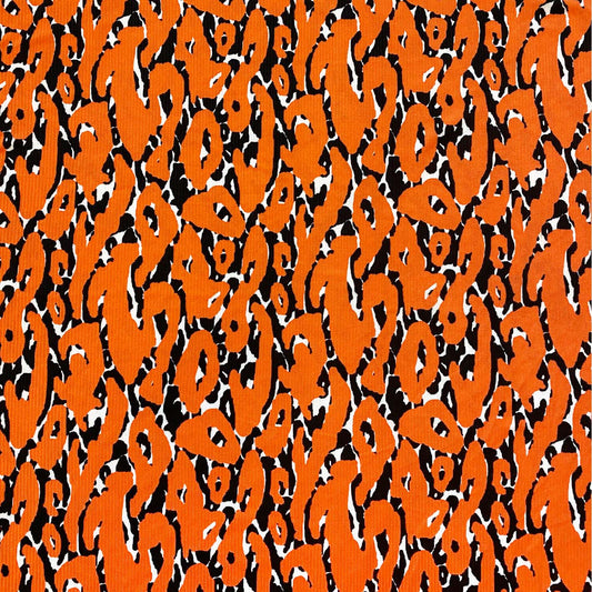 Tela Jersey Punto Rayón Spandex Rib Canuton Rib Print Telma