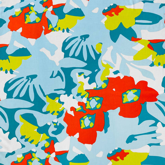 Tela Plana Estampada Viscosa Rayón Paradise Carlota