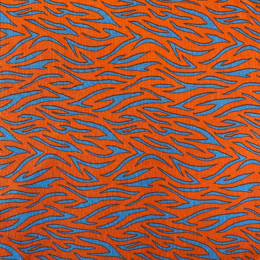 Tela Jersey Punto Poliéster Spandex Rib Canutón Domenica Print Creta