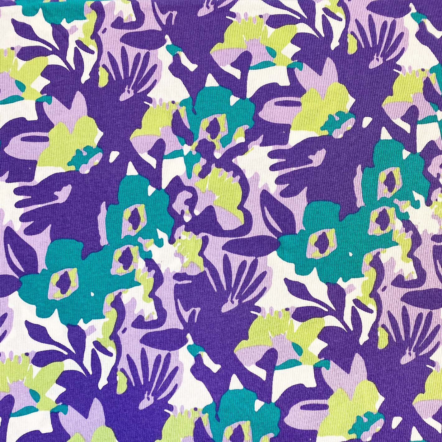 Tela Jersey Punto Poliéster Spandex Rib Canutón Domenica Print Maldivas