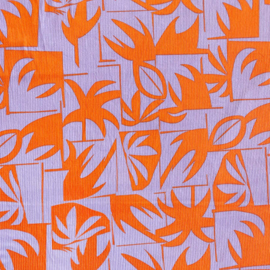 Tela Jersey Punto Rayón Spandex Rib Canuton Rib Print Zulema