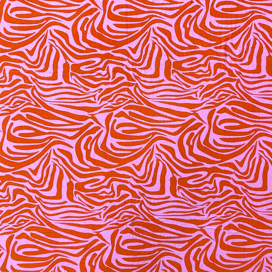 Tela Jersey Punto Color Rayón Spandex Crep Print Cayena