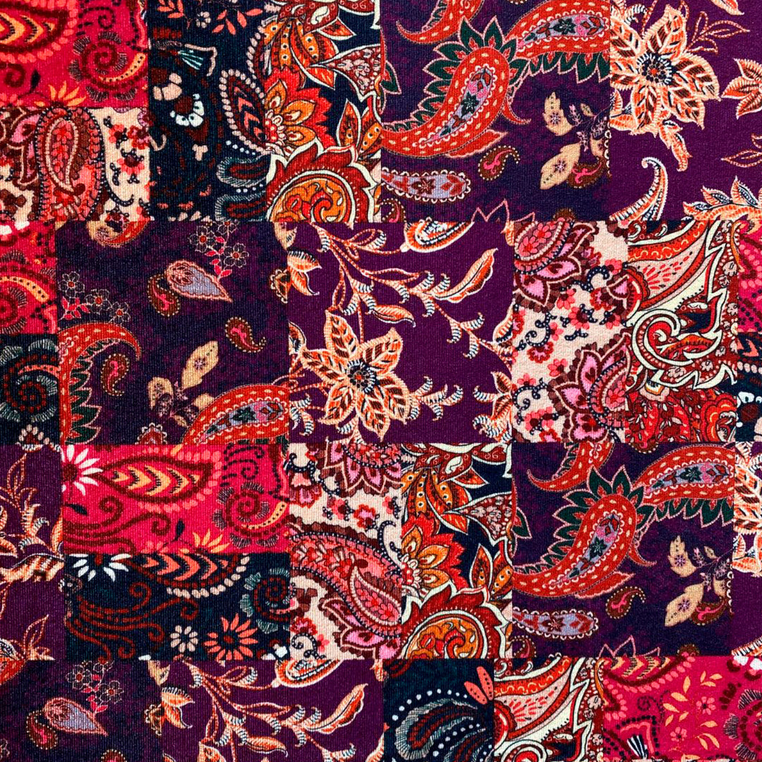 Tela Jersey Punto Terciopelo Estampado Bohemia Print #77