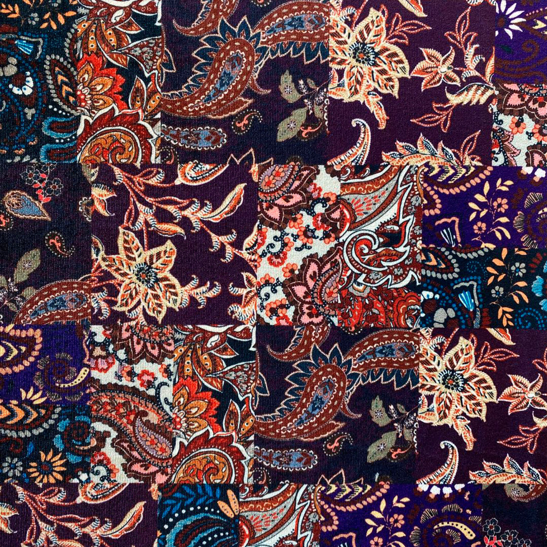 Tela Jersey Punto Terciopelo Estampado Bohemia Print #77