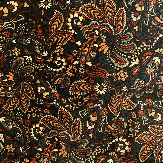 Tela Jersey Punto Estampado Poliéster Spandex Terciopelo Bohemia Velvet #78