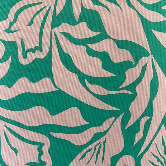 Tela Jersey Punto Poliéster Spandex Rib Canutón Domenica Print Azores