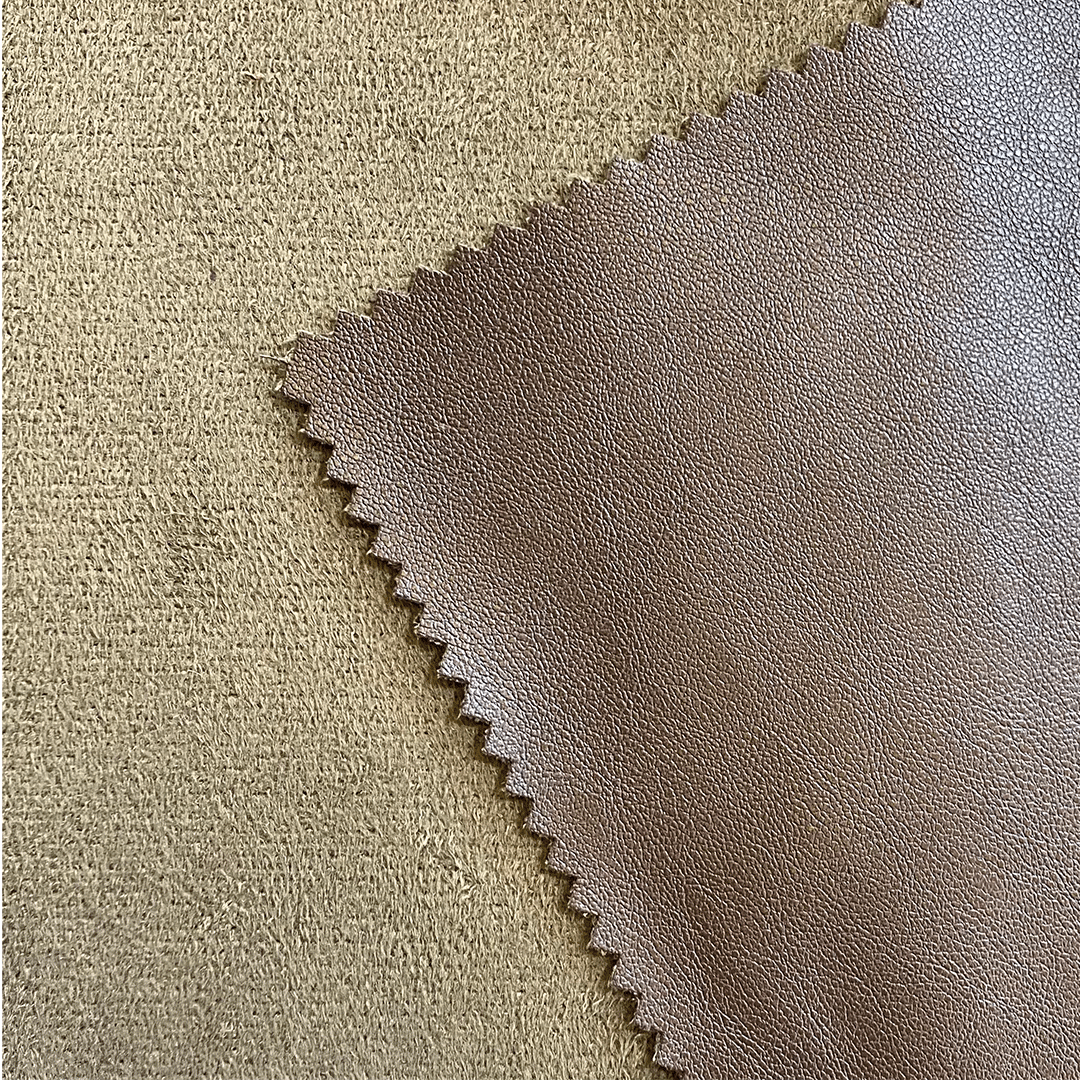 Tela Jersey Punto Color Doble Faz Poliéster PU Ecocuero Becerro