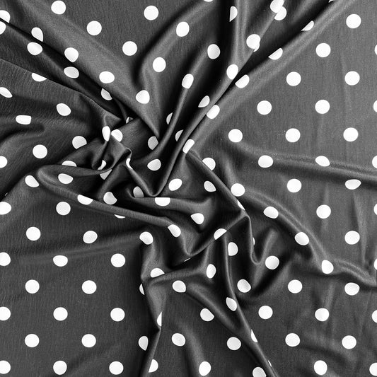 Tela Plana Color Poliéster Crep Microarrugado Cey lunares print Dot #6