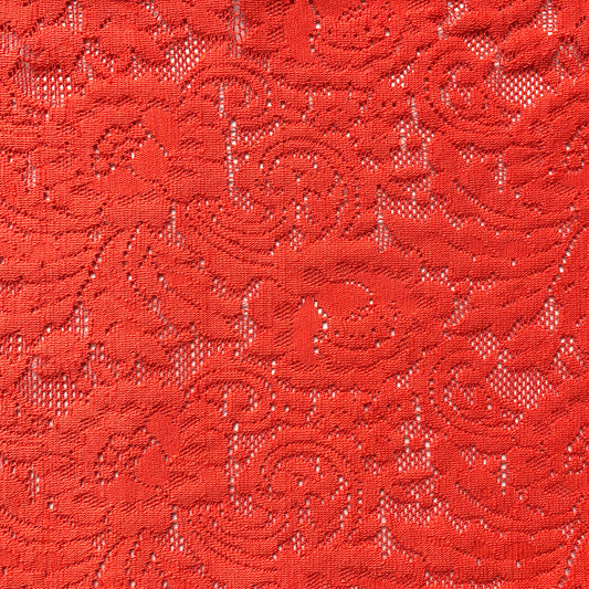 Tela Jersey Punto Color Poliéster Spandex Encaje Camelia