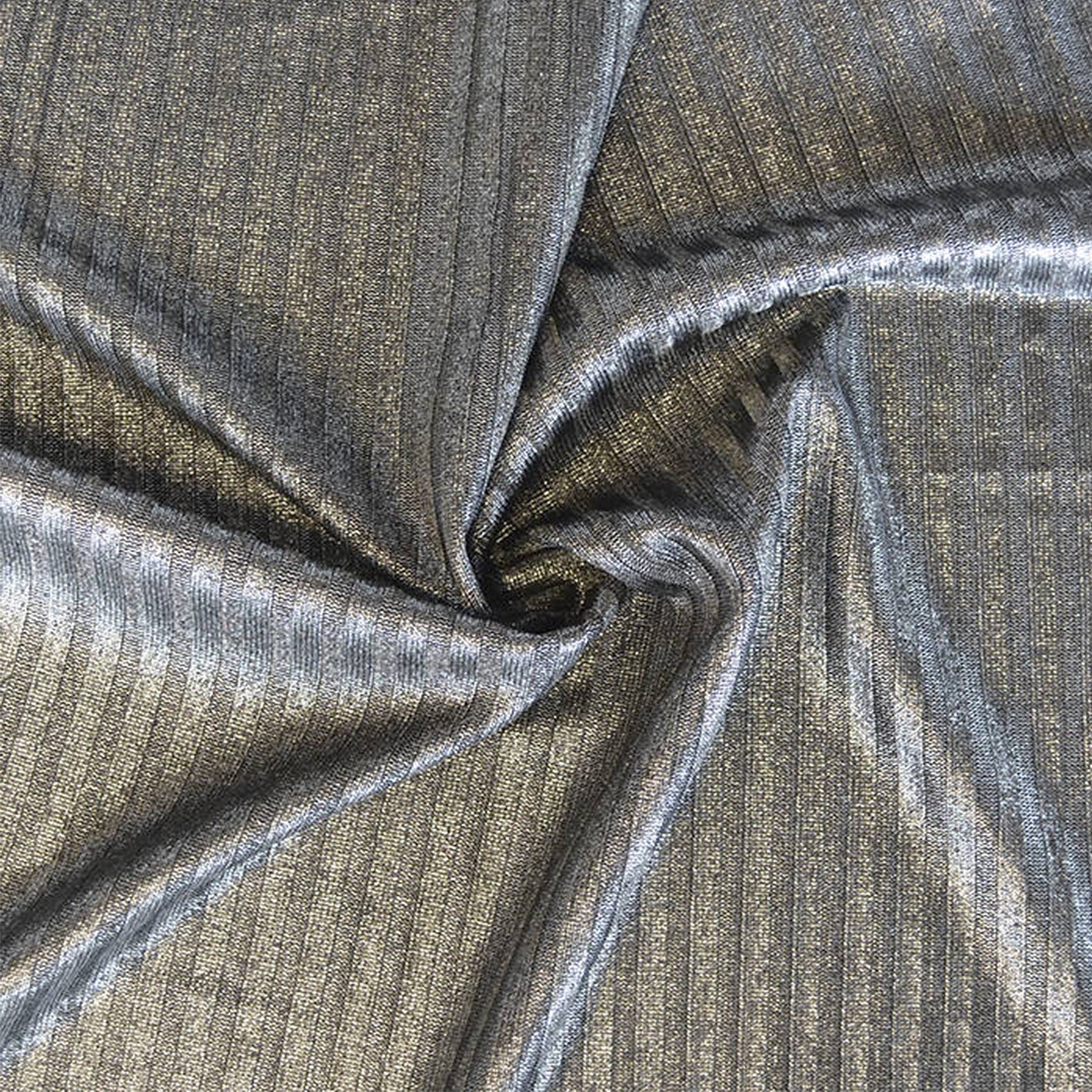 Tela Jersey Punto Poliéster Spandex Canutón Rib Foil