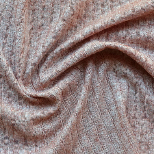 Tela Jersey Punto Melange Rayón Nylon Rib Lanilla Angora Rib