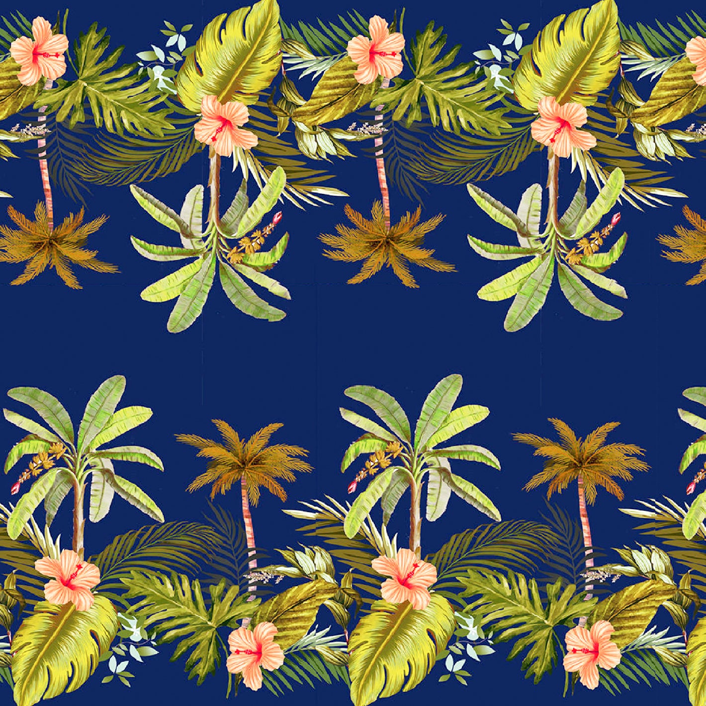 Tela Plana Estampada Viscosa Rayón Caribean 110yd