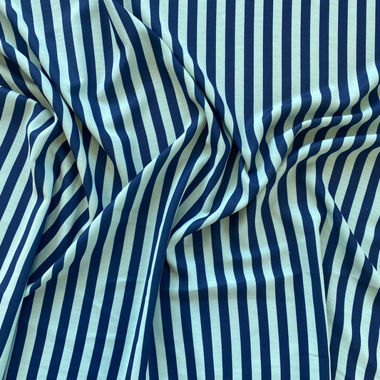 Tela Cey Microarrugado Raya #6 menta y azul de ZOH