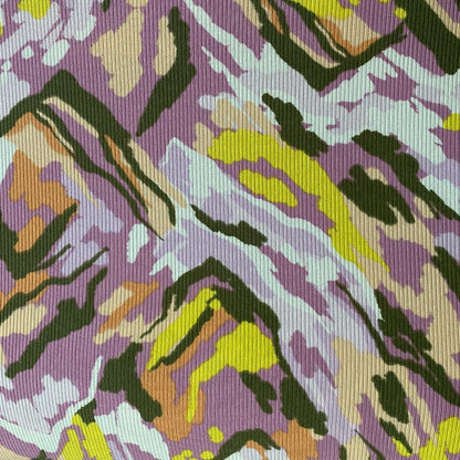 Tela Jersey Punto Rayón Spandex Rib Canuton Rib Print Tania