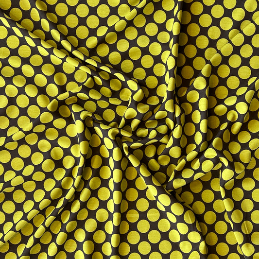 Tela Plana Color Poliéster Crep Microarrugado Cey print Dot #5 Pistacho