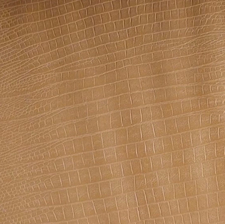 Tela Jersey Punto Poliéster PU Ecocuero Brillo Croco