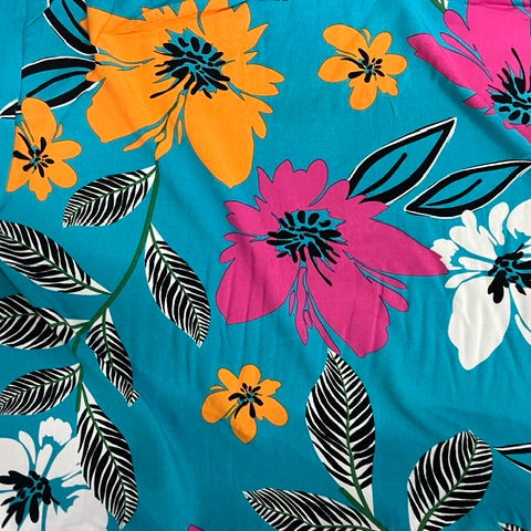 Tela Plana Estampada Viscosa Rayón Paradise  Sl056