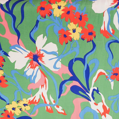 Tela Plana Estampada Viscosa Rayón Paradise Jardín