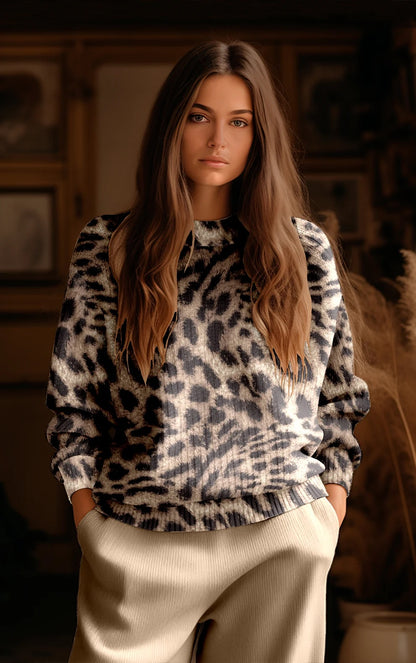 Tela Punto estampado Angora print Leo #2