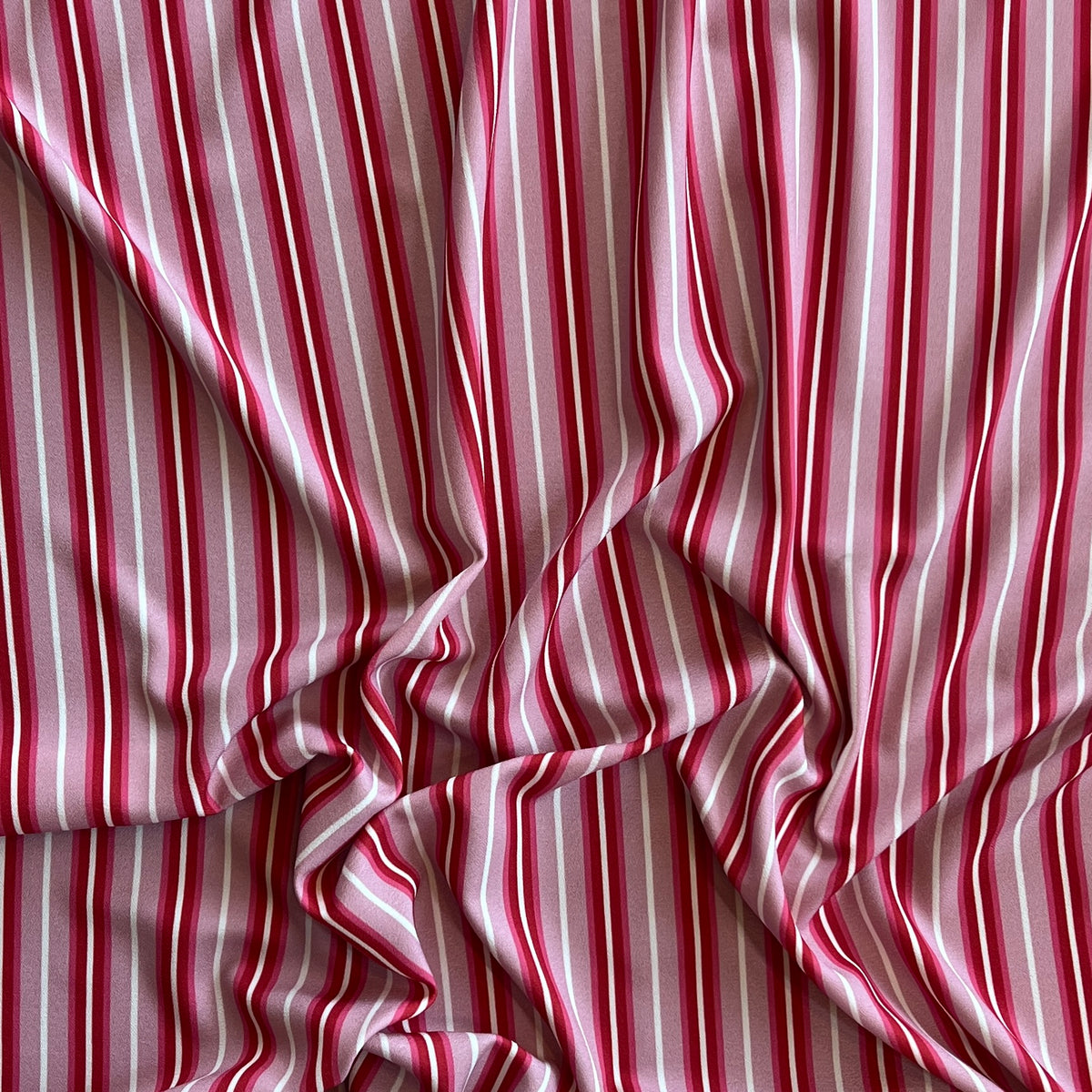 Tela Plana Color Poliéster Spandex Moss Crep  Print Raya #4