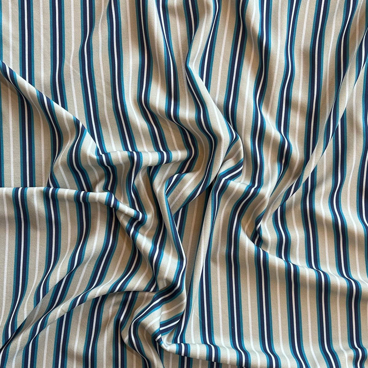 Tela Plana Color Poliéster Spandex Moss Crep  Print Raya #4