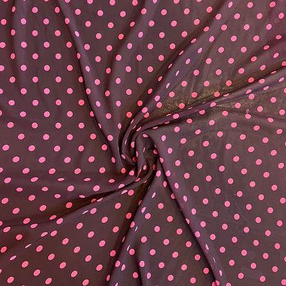 Tela Plana Color Poliéster  Gasa Crep Orquídea  Dot #3