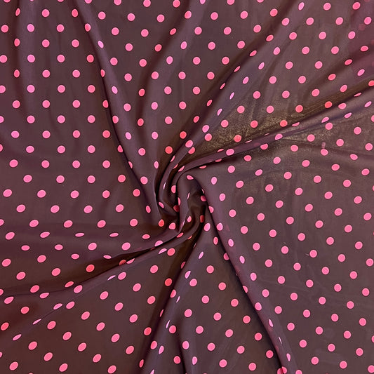 Tela Plana Color Poliéster  Gasa Crep Orquídea  Dot #3