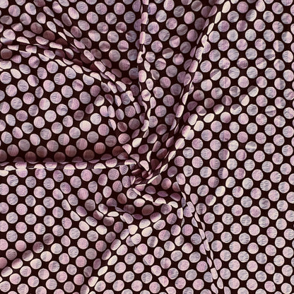 Tela Plana Color Poliéster Gasa Crinkel Papua Print Dot #5 Coffe_rosado