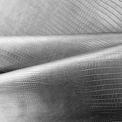 Tela Jersey Punto Poliéster PU Ecocuero Croco Foil