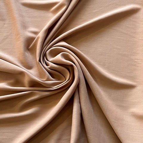 Tela Plana Color Viscosa Rayón Texturizada  Thai / Efecto Lino