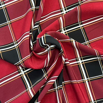 Tela Plana Estampada Poliéster Crep Marrocaine 590 black