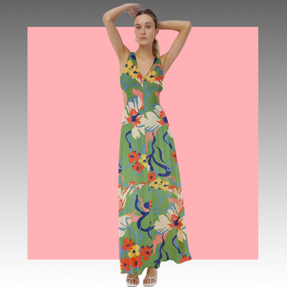 Tela Plana Estampada Viscosa Rayón Paradise Jardín