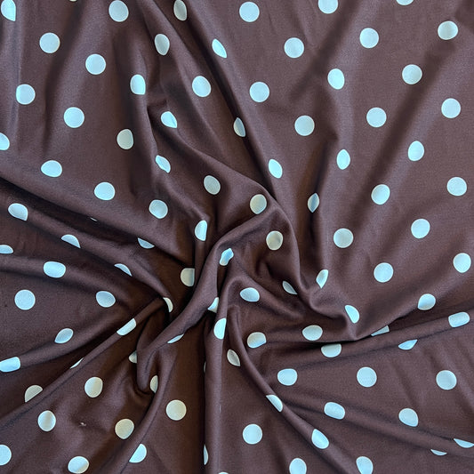 Tela Plana Color Poliéster Spandex Moss Crep  Print lunar Dot #6