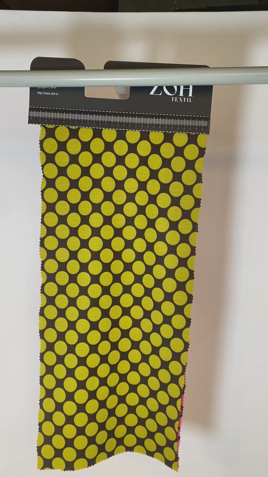 Tela Plana Color Poliéster Crep Microarrugado Cey print Dot #5 fucsia