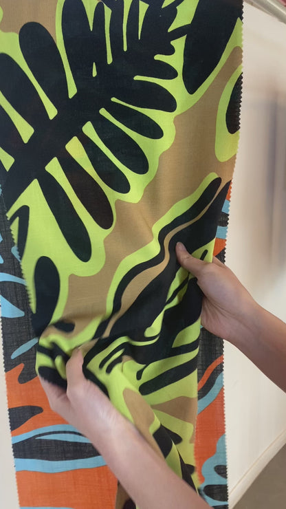 Tela Plana Estampada Texturizada Martinica Print Turmalina