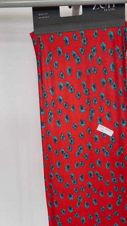 Tela Jersey Punto Estampada Poliéster Spandex Lycra Fría Alcala Flores