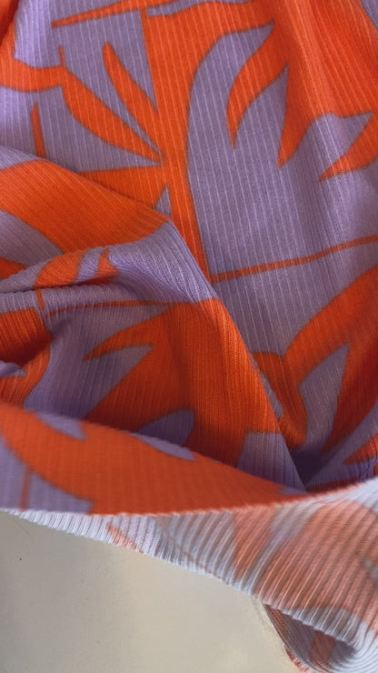 Tela Jersey Punto Rayón Spandex Rib Canuton Rib Print Zulema