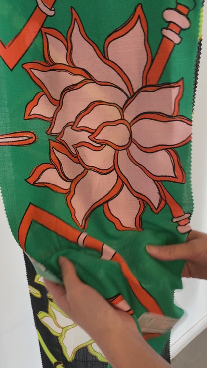 Tela Plana Estampada Texturizada Martinica Print Hortensia