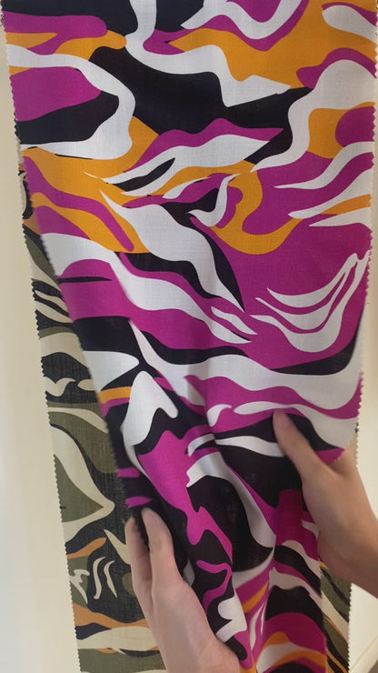 Tela Plana Estampada Texturizada Martinica Print Jade