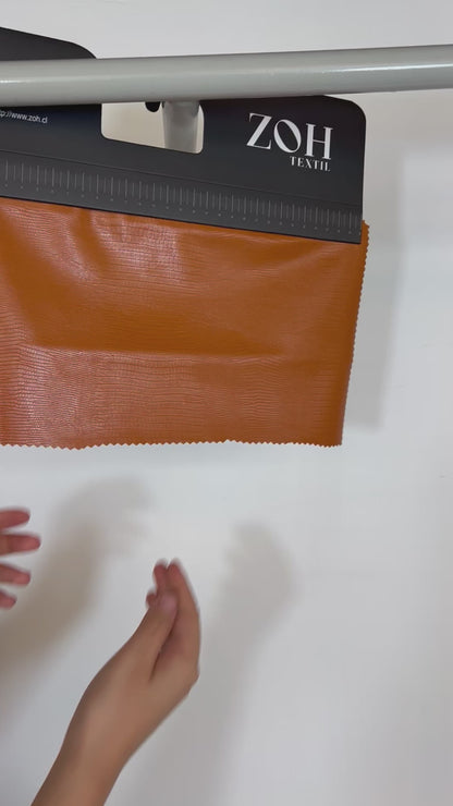 Tela Jersey Punto Poliéster PU Ecocuero Brillo Croco