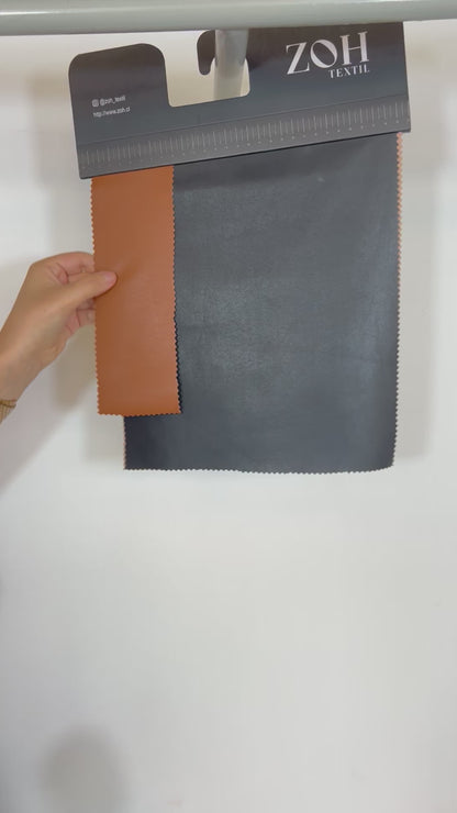 Tela Jersey Punto Poliéster PU Ecocuero Moro