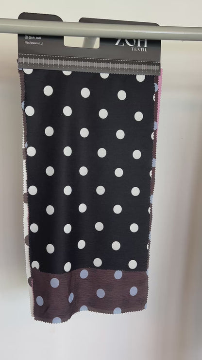 Tela Plana Color Poliéster Crep Microarrugado Cey lunares print Dot #6