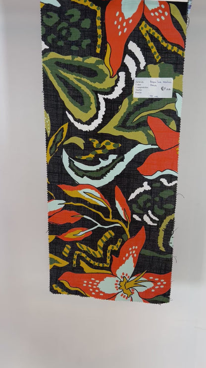 Tela Plana Estampada Texturizada Rayon Slub Marina