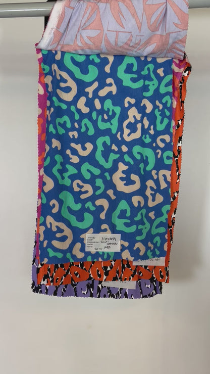 Tela Jersey Punto Rayón Spandex Rib Canuton Rib Print Tamara