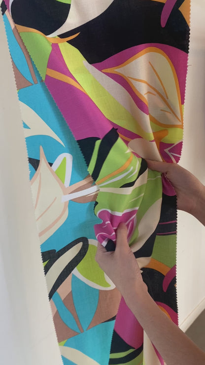 Tela Plana Estampada Texturizada Martinica Print Sofía