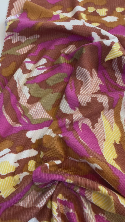 Tela Jersey Punto Rayón Spandex Rib Canuton Rib Print Tania