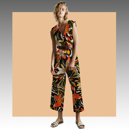 Tela Plana Estampada Texturizada Rayon Slub Marina