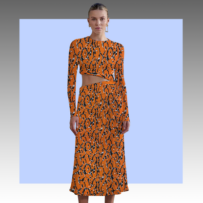 Tela Jersey Punto Rayón Spandex Rib Canuton Rib Print Telma