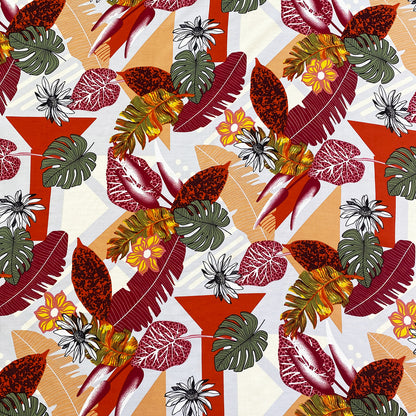 Tela Plana Estampada Viscosa Rayón Caribean 201009